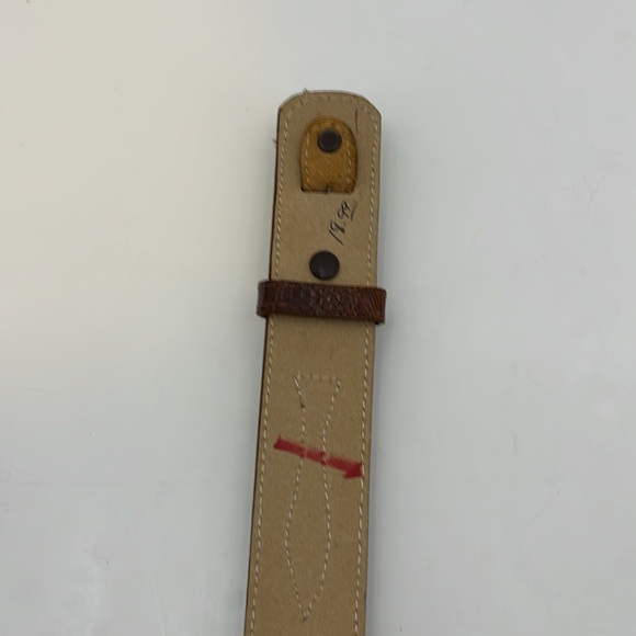 Vintage Tony Lama Genuine Brown Lizard Belt w/ Brass Buckle - Women’s Size 34